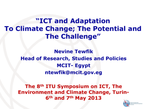 “ICT and Adaptation To Climate Change; The Potential and The Challenge”