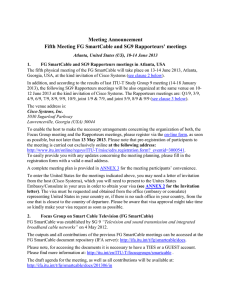 Meeting Announcement Fifth Meeting FG SmartCable and SG9 Rapporteurs’ meetings