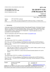 TD 255/IPTV-GSI | (TSR Document 39) IPTV-GSI