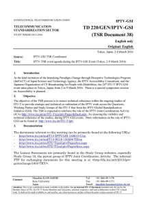 TD 220/GEN/IPTV-GSI (TSR Document 38) IPTV-GSI English only