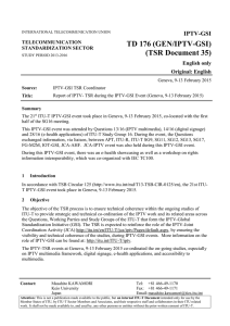 TD 176 (GEN/IPTV-GSI) (TSR Document 35) IPTV-GSI English only