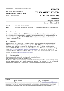 TD 174 (GEN/IPTV-GSI) (TSR Document 34) IPTV-GSI English only