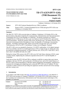 TD 173 (GEN/IPTV-GSI) (TSR Document 33) IPTV-GSI English only