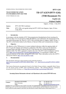 TD 137 (GEN/IPTV-GSI) (TSR Document 31) IPTV-GSI English only