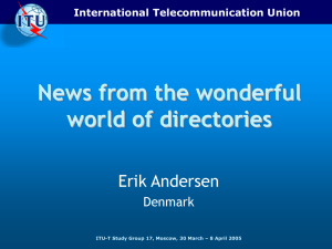 News from the wonderful world of directories Erik Andersen Denmark