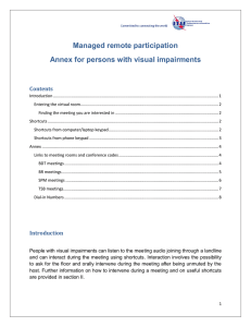 Managed remote participation Annex for persons with visual impairments Contents