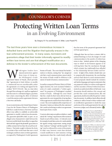 Protecting Written Loan Terms in an Evolving Environment