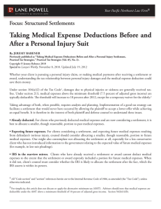 Taking Medical Expense Deductions Before and After a Personal Injury Suit
