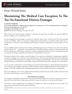 Maximizing The Medical Care Exception To The Focus: Personal Injury