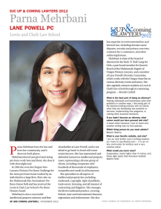 Parna Mehrbani LANE POWELL PC Lewis and Clark Law School