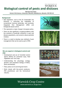 Biological control of pests and diseases
