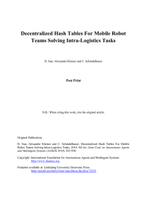 Decentralized Hash Tables For Mobile Robot Teams Solving Intra-Logistics Tasks Post Print