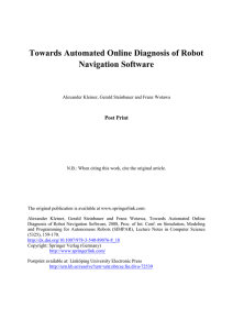 Towards Automated Online Diagnosis of Robot Navigation Software Post Print