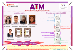Meet the team! Progress and plans for 2015  Achilles Tendinopathy Management study