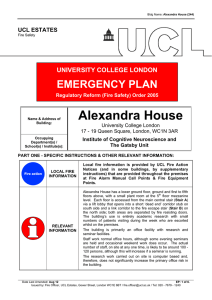 Alexandra House EMERGENCY PLAN UNIVERSITY COLLEGE LONDON UCL ESTATES