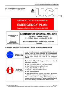 EMERGENCY PLAN INSTITUTE OF OPHTHALMOLOGY UNIVERSITY COLLEGE LONDON