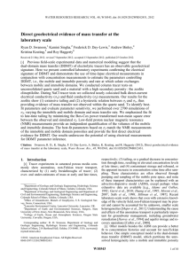 Direct geoelectrical evidence of mass transfer at the laboratory scale Kamini Singha,