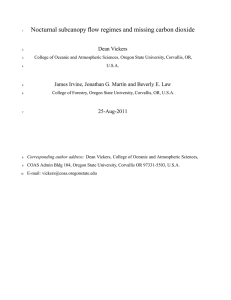 Nocturnal subcanopy flow regimes and missing carbon dioxide Dean Vickers