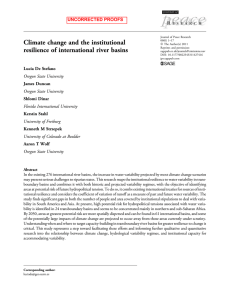 peace Climate change and the institutional resilience of international river basins R