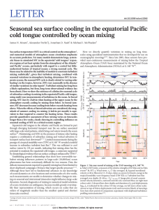 LETTER Seasonal sea surface cooling in the equatorial Pacific