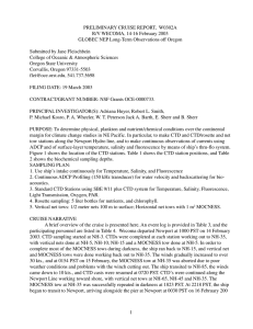PRELIMINARY CRUISE REPORT,  W0302A R/V WECOMA, 14-16 February 2003