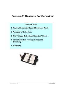 Session 2: Reasons For Behaviour