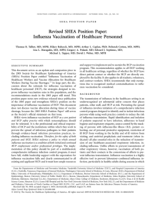 Revised SHEA Position Paper: Influenza Vaccination of Healthcare Personnel