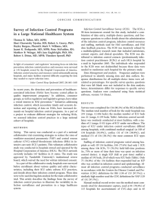 Survey of Infection Control Programs in a Large National Healthcare System