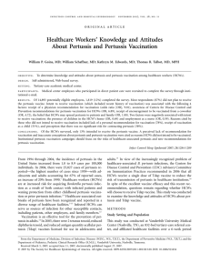 Healthcare Workers’ Knowledge and Attitudes About Pertussis and Pertussis Vaccination