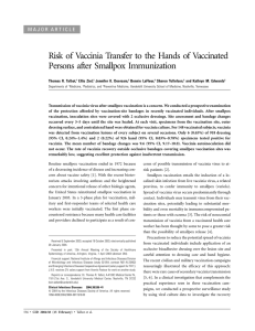 Risk of Vaccinia Transfer to the Hands of Vaccinated