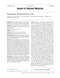 Annals of Internal Medicine Transmission of Tuberculosis in a Jail