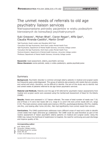 The unmet needs of referrals to old age psychiatry liaison services