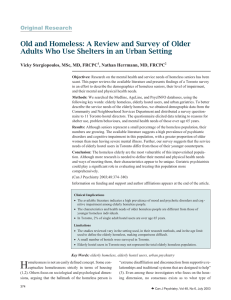 Old and Homeless: A Review and Survey of Older Original Research