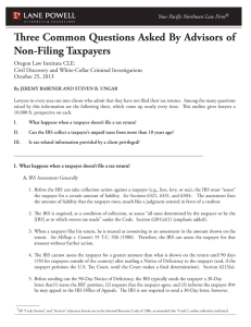 Three Common Questions Asked By Advisors of Non-Filing Taxpayers