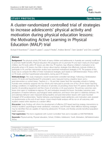 A cluster-randomized controlled trial of strategies ’ physical activity and