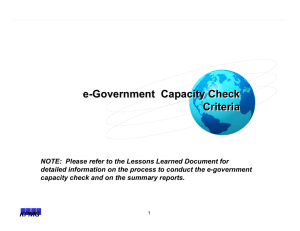 e-Government  Capacity Check Criteria