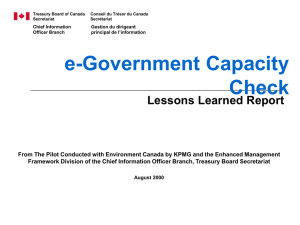 e-Government Capacity Check Lessons Learned Report