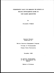 OCEANOGRAPHIC BASIS FOR MANAGING THE EFFECTS OF NOXIOUS PHYTOPLANKTON BLOOMS ON