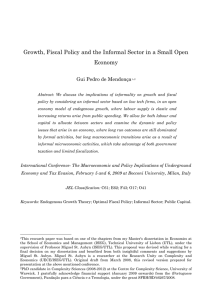 Growth, Fiscal Policy and the Informal Sector in a Small... Economy Gui Pedro de Mendonça