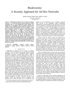 Biodiversity: A Security Approach for Ad Hoc Networks