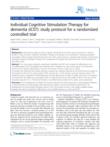 Individual Cognitive Stimulation Therapy for controlled trial