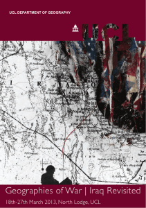 Geographies  of War | Iraq Revisited UCL DEPARTMENT OF GEOGRAPHY