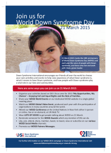 Join us for World Down Syndrome Day 21 March 2015