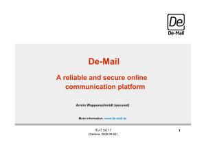 De-Mail  A reliable and secure online communication platform
