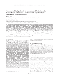 Patterns of CaCO deposition in the eastern tropical Pacific Ocean for