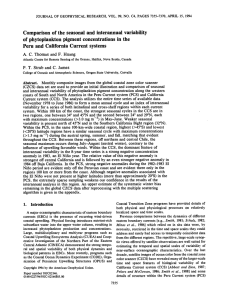 Peru and California Current systems of phytoplankton pigment concentrations in the