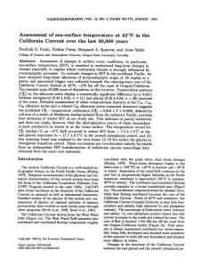 Assessment  of  sea-surface temperature  at  42øN ... California  Current  over the  last  30,000 ...