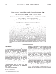 Observations of Internal Tides on the Oregon Continental Slope K I. M