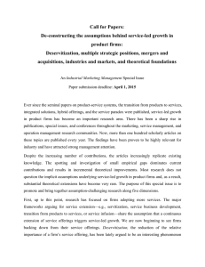 Call for Papers: De-constructing the assumptions behind service-led growth in product firms: