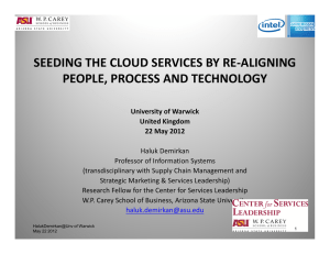 SEEDING THE CLOUD SERVICES BY RE‐ALIGNING  PEOPLE, PROCESS AND TECHNOLOGY